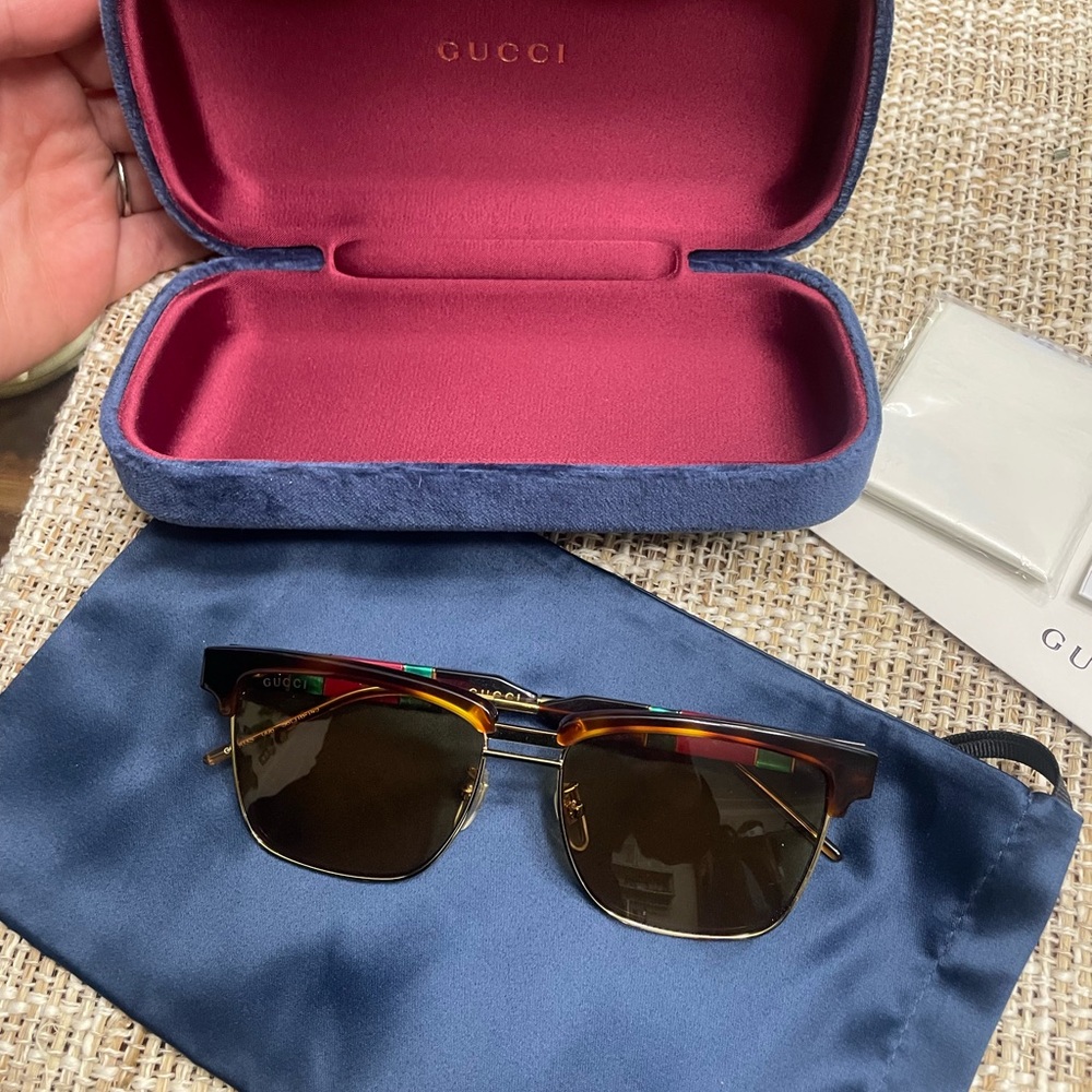 Gucci Tortoise and Gold Sunnies